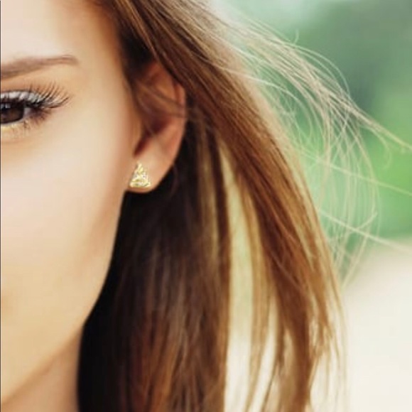 18K Gold Pile Of Poop Emoji Earrings - Picture 5 of 5